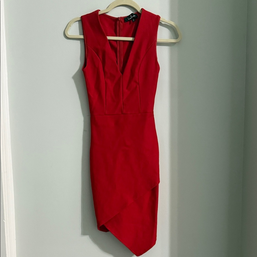 Lulu's Vibrant Red Asymmetrical Dress